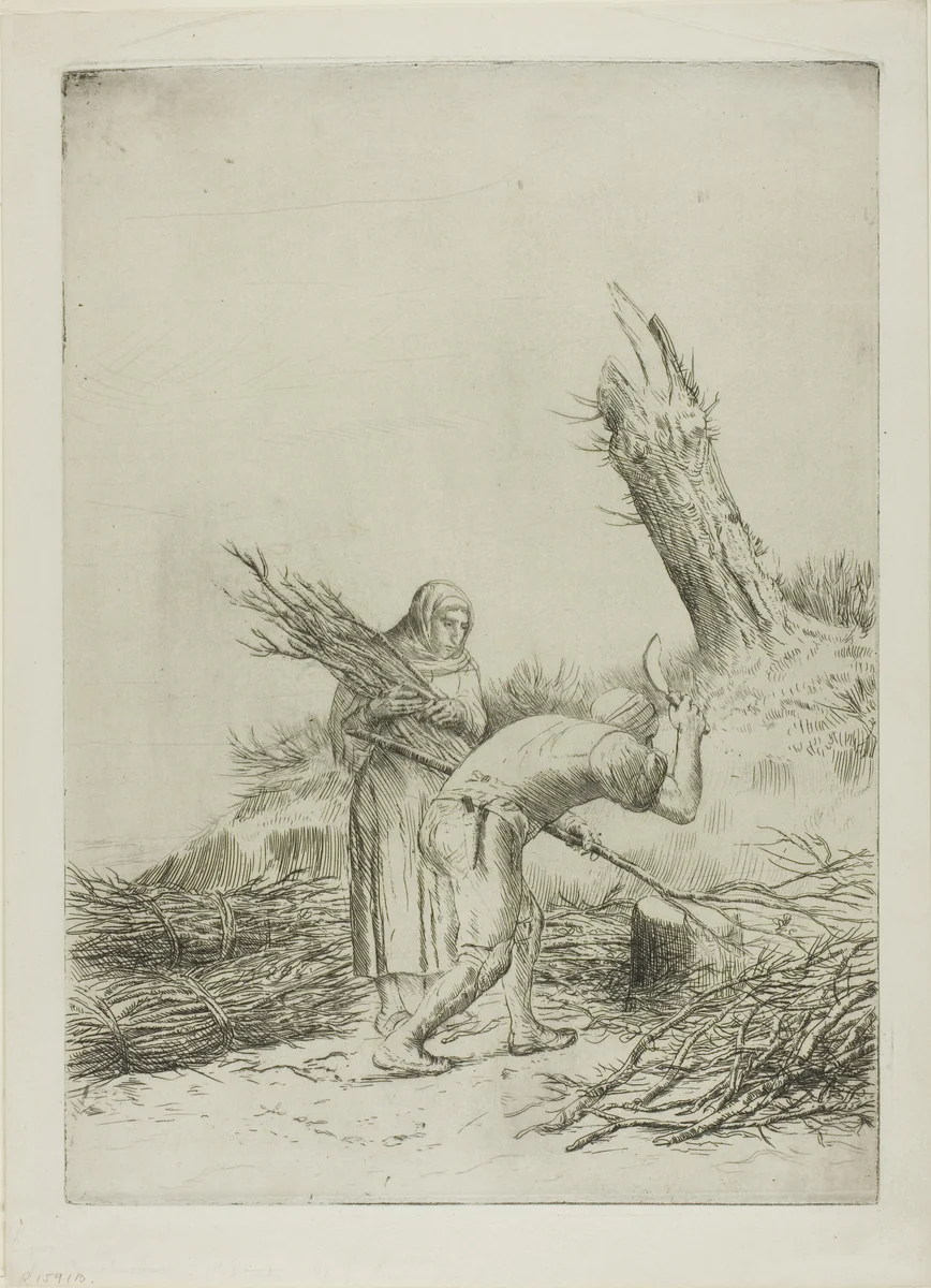 The Faggot-Makers by Alphonse Legros, print, 1873-1883