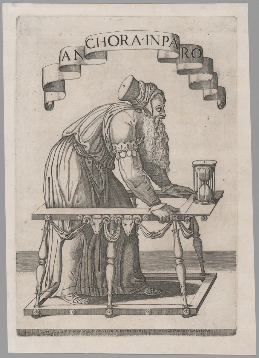 Anchora Inparo by Girolamo Faccioli, print, 1538