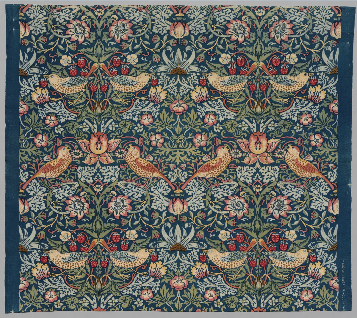 Strawberry Thief by William Morris, textile, 1936