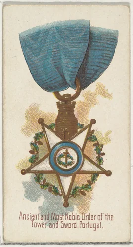 Ancient and Most Noble Order of the Tower and Sword, Portugal, from the World's Decorations series (N30) for Allen & Ginter Cigarettes by Allen & Ginter, print, 1890