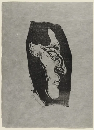 Self Portrait (right profile) by Josef Albers, print, 1916
