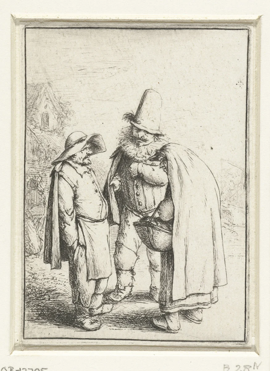 Kwakzalver en een boer en boerin by Adriaen van Ostade, print, 1645-1649