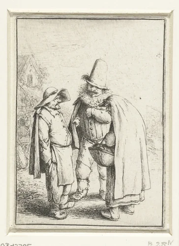 Kwakzalver en een boer en boerin by Adriaen van Ostade, print, 1645-1649