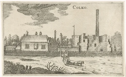 Gezicht op Kolko by Anthony Gout, print, 1639