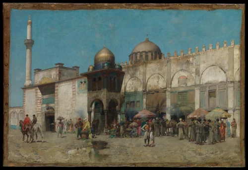A Mosque by Alberto Pasini, painting, 1886