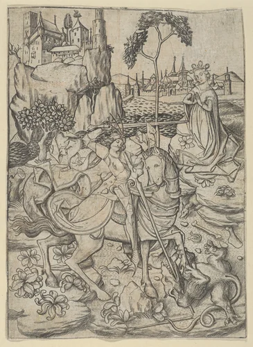 St. George, from the series The Apostles by Master ES, print, 1445-1467
