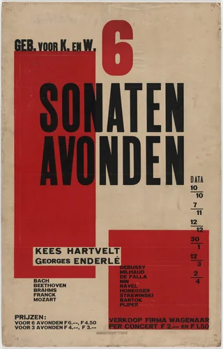 6 Sonaten Avonden by Unknown Artist, design, 1927