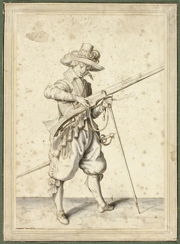 Artilleryman by Jacob de Gheyn II, drawing, 1550-1650