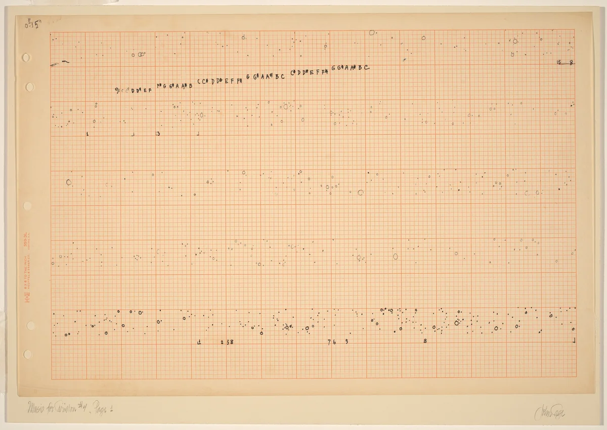 Music for Carillon #4, Page 1 by John Cage, drawing, 1912-1992