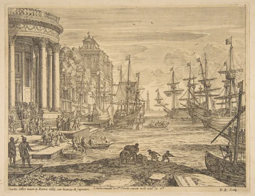 Embarkation of St. Ursula by Claude Lorrain, print, 1665