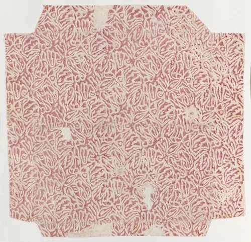 Sheet with red abstract pattern by anonymous, print, 1700-1800