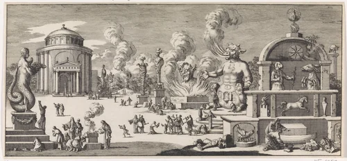 Egyptische, Syrische, Babylonische en Samaritaanse goden door de Hebreeën en Joden aanbeden by Jan Luyken, print, 1705
