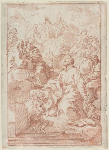 Vision of St. Philip Neri by Carlo Maratti, drawing, 1673-1675