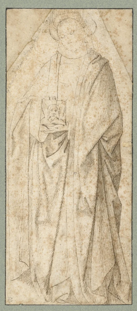 De heilige Veronica met het sudarium by anonymous, drawing, 1440-1485