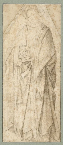 De heilige Veronica met het sudarium by anonymous, drawing, 1440-1485