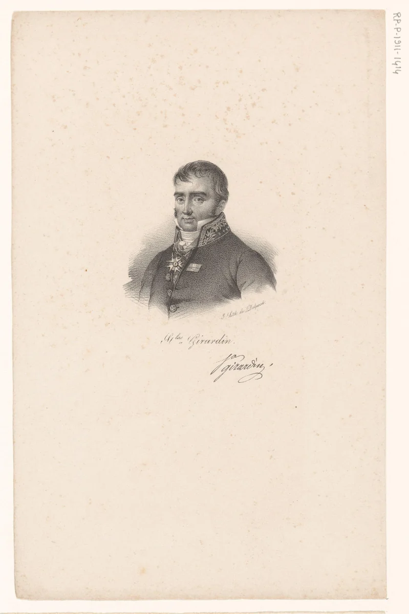 Portret van Louis Stanislas de Girardin by anonymous, print, 1818-1842