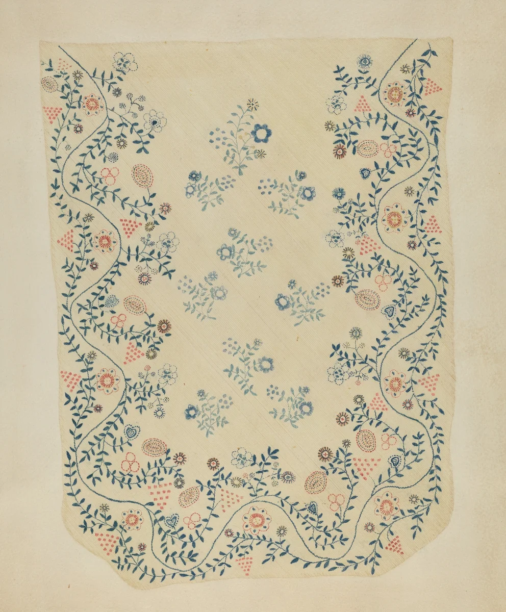 Embroidered Blanket by Dorothy Lacey, index of american design, 1937
