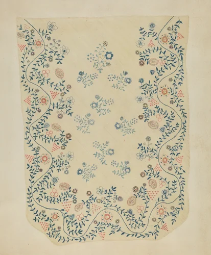 Embroidered Blanket by Dorothy Lacey, index of american design, 1937