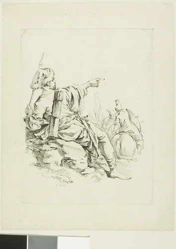 Oriental Warrior by François Boucher, print, 1731