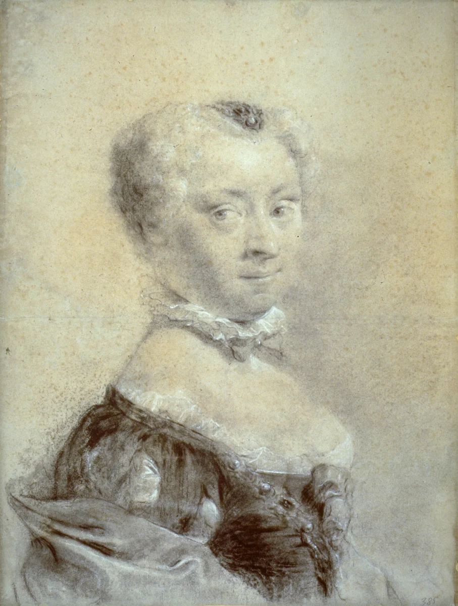 Portrait of Sophie Juliane von der Schulenburg by Giovanni Battista Piazzetta, drawing, 1521-1754