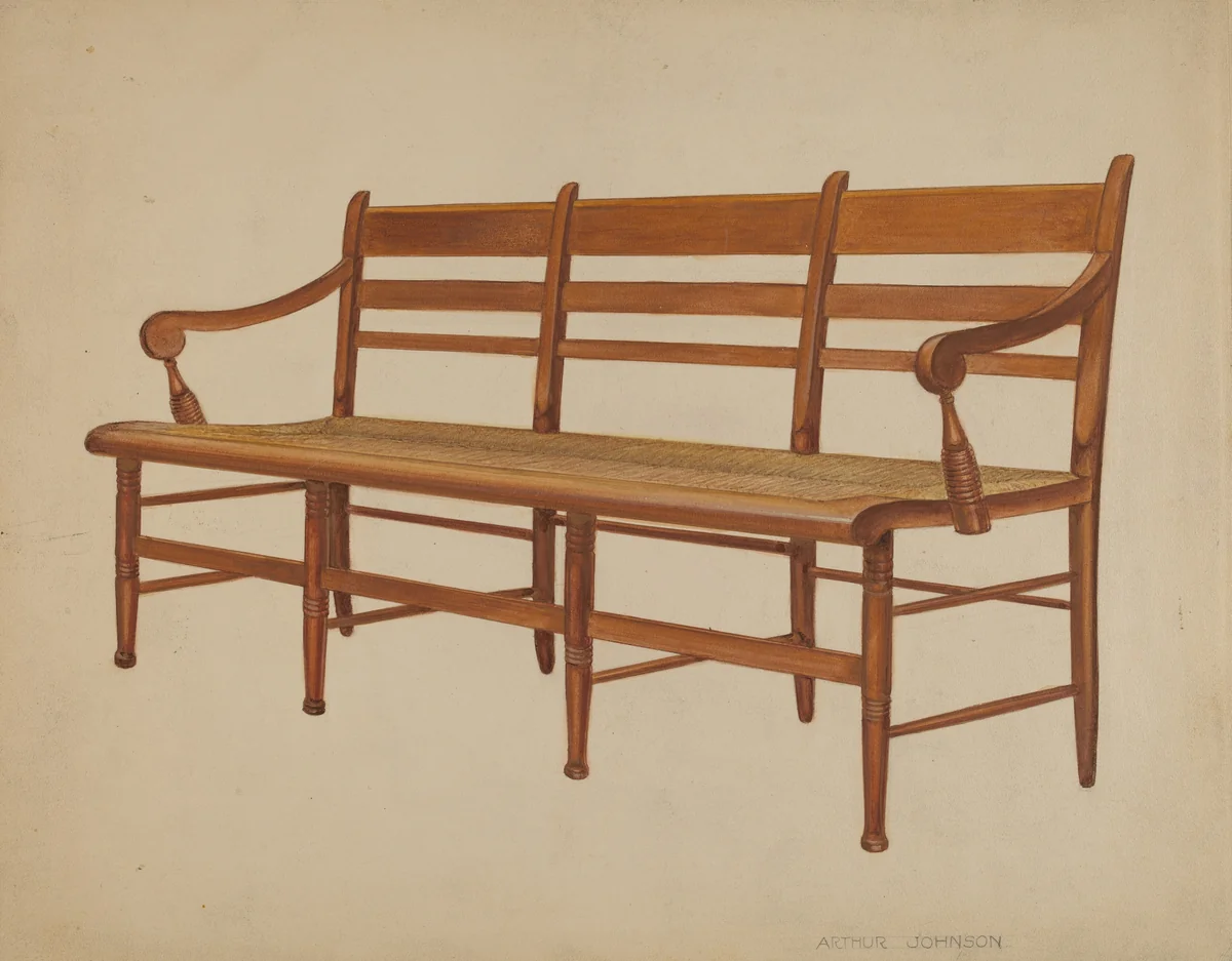 Settee by Arthur Johnson, index of american design, 1936