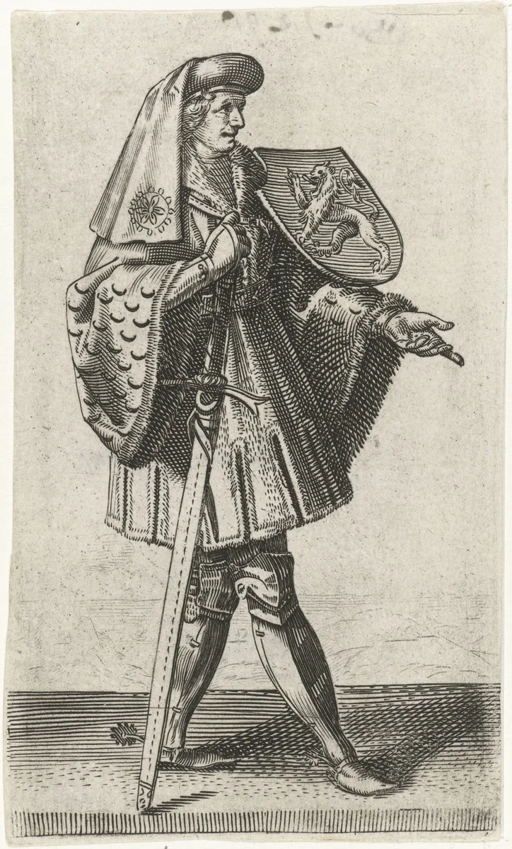 Portret van Jan I, graaf van Holland by Adriaen Matham, print, 1620