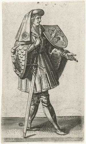 Portret van Jan I, graaf van Holland by Adriaen Matham, print, 1620