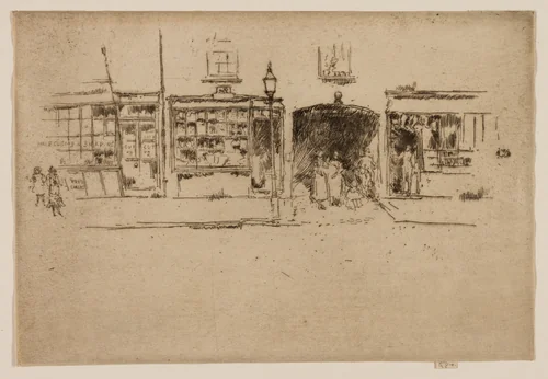 The Barber's Shop, Chelsea by James McNeill Whistler, print, 1886