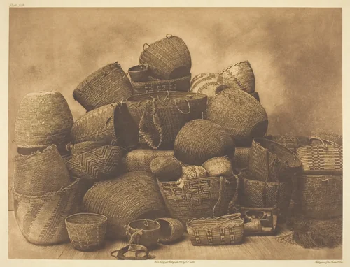 Puget Sound Baskets by Edward Curtis, print, 1912