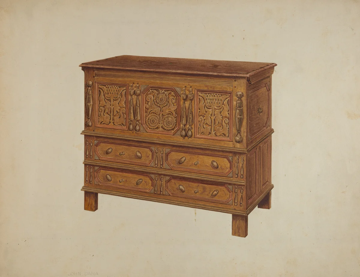 Chest by John Dana, index of american design, 1938