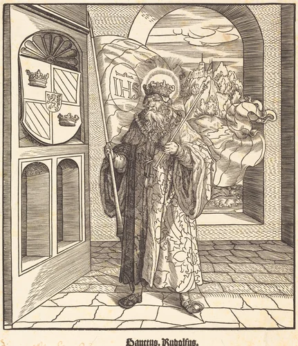 Saint Rudolfus by Leonhard Beck, print, 1516-1518