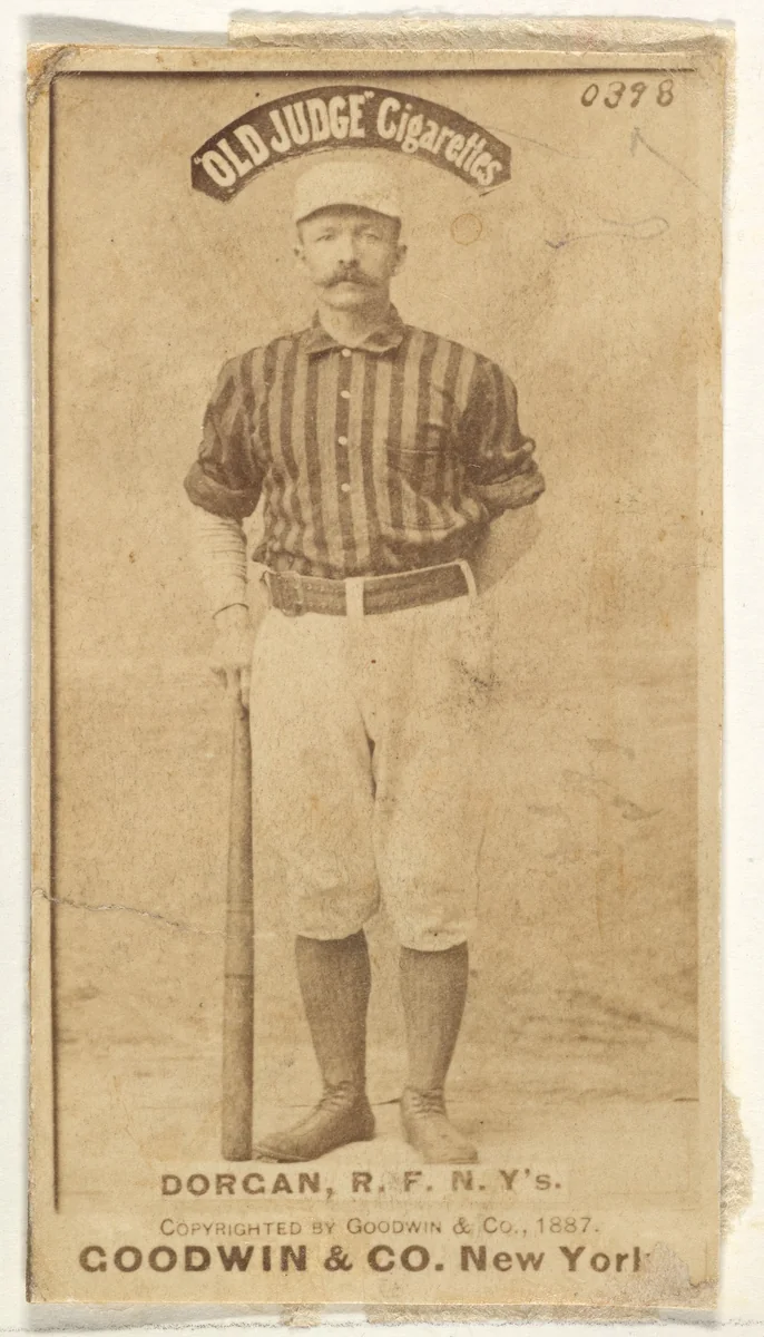 Michael Cornelius Dorgan, Right Field, New York, from the Old Judge series (N172) for Old Judge Cigarettes by Goodwin & Company, photograph, 1887