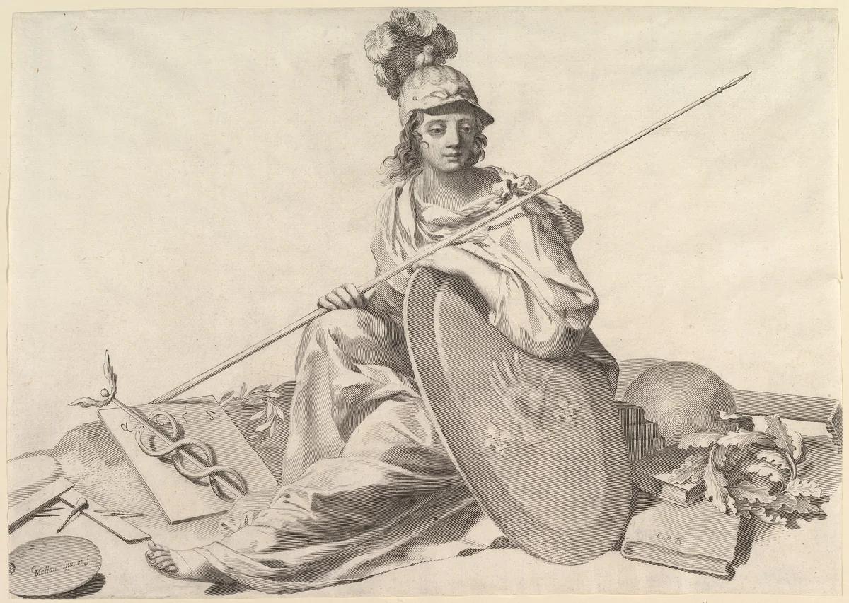 Minerva by Claude Mellan, print, 1600-1688