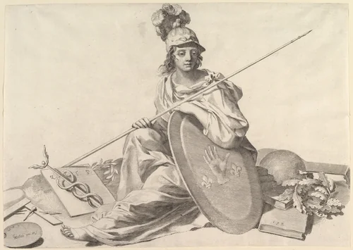 Minerva by Claude Mellan, print, 1600-1688