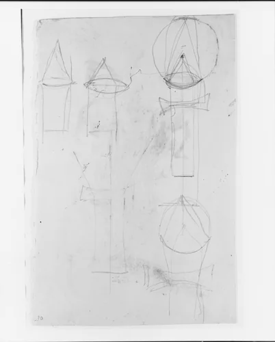 Architectual (?) Sketches (from Sketchbook) by James McNeill Whistler, artwork, 1854-1855