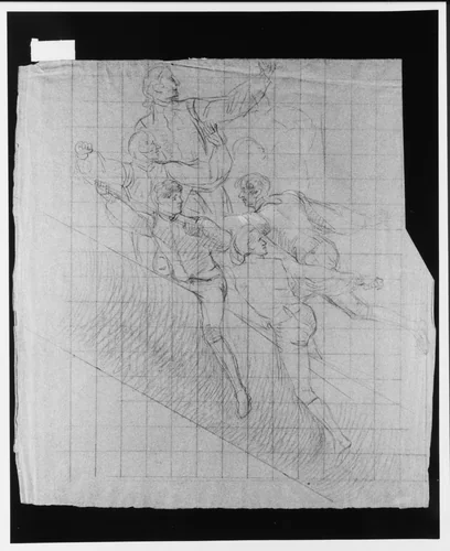 Study for "The Siege of Gibraltar": Figures Astride Spar by John Singleton Copley, artwork, 1785-1786
