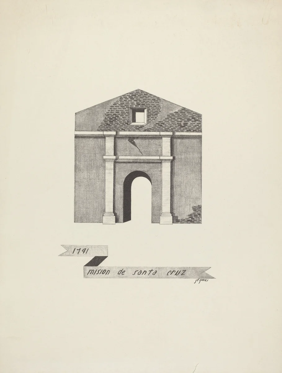Mision de Santa Cruz by James Jones, index of american design, 1935-1942