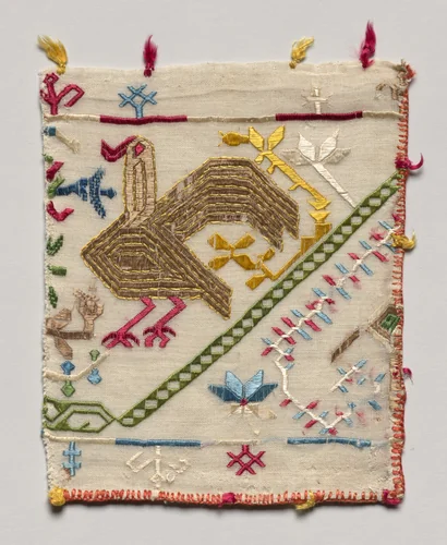 Fragment from an Embroidered Border by Unknown, textile, 1500-1599
