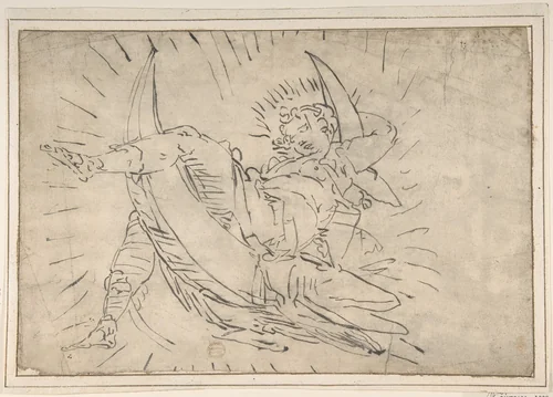 Diana by Luca Cambiaso, drawing, 1527-1585