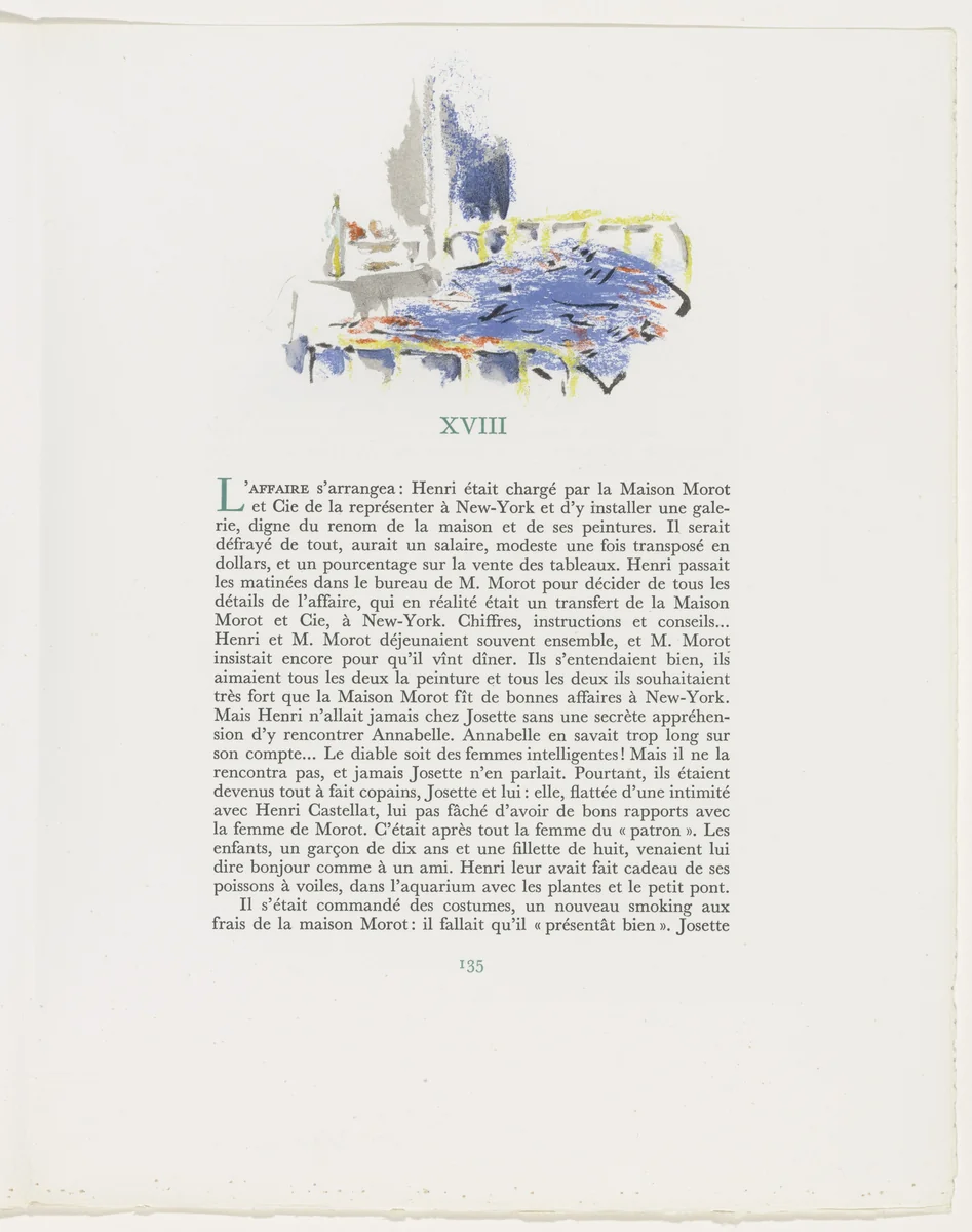 Headpiece (page 135) from Mille Regrets (A Thousand Regrets) by Christian Bérard, illustrated book, 1947