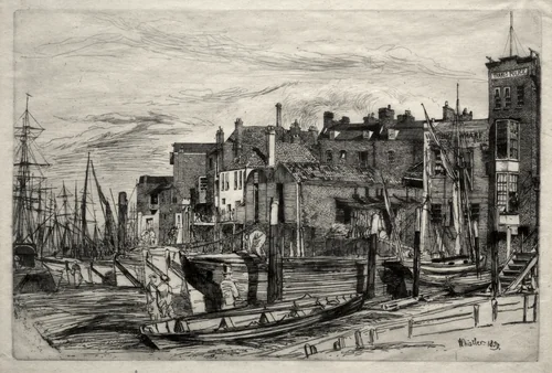 Thames Police by James McNeill Whistler, print, 1859