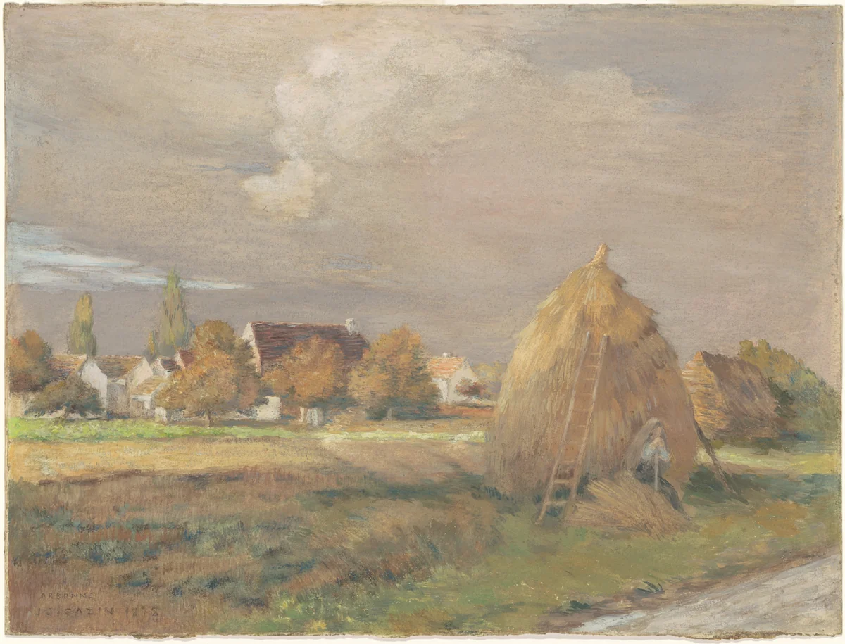 Storm at Arbonne by Jean-Charles Cazin, drawing, 1878