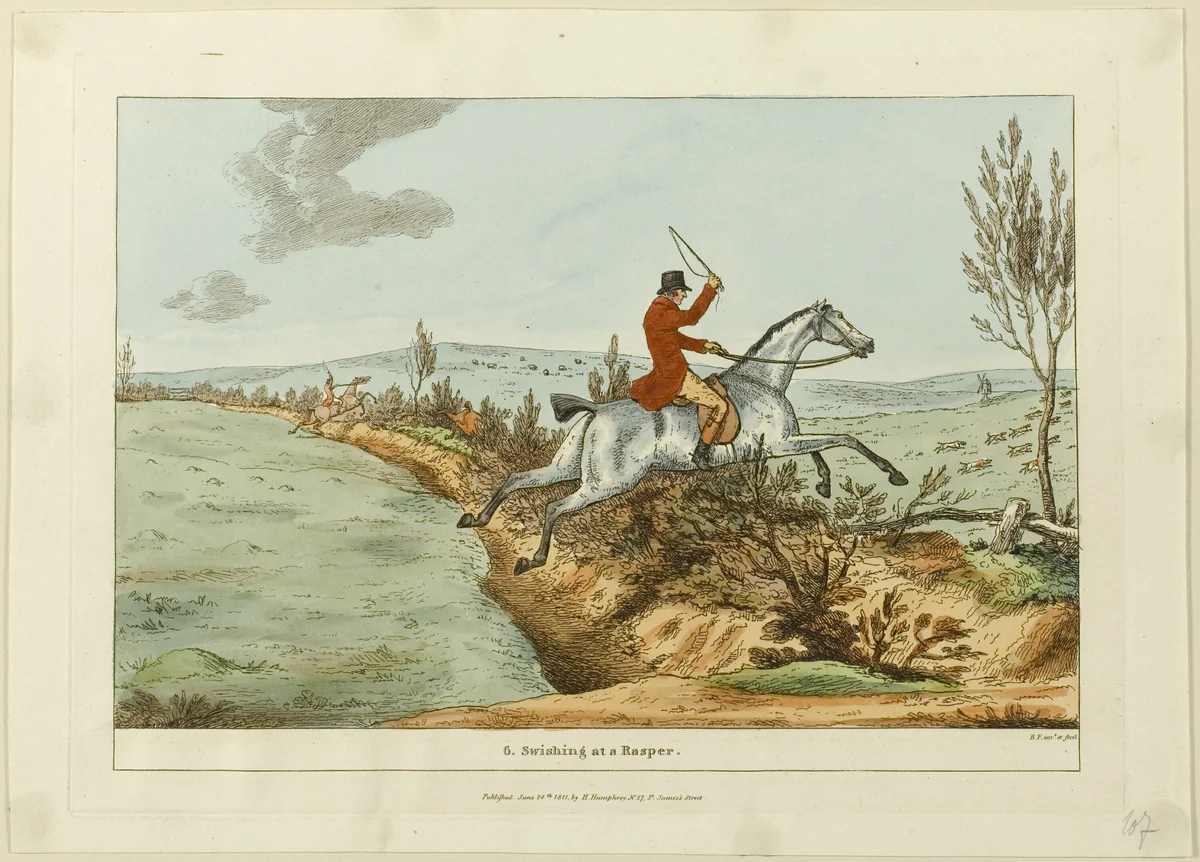 Swishing at a Rasper, plate six from Indispensable Accomplishments by Robert Frankland, print, 1811
