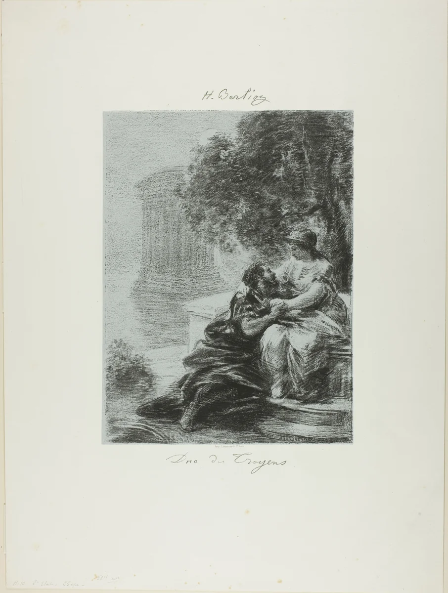 Duet of the Trojans, first plate by Henri Fantin-Latour, print, 1876