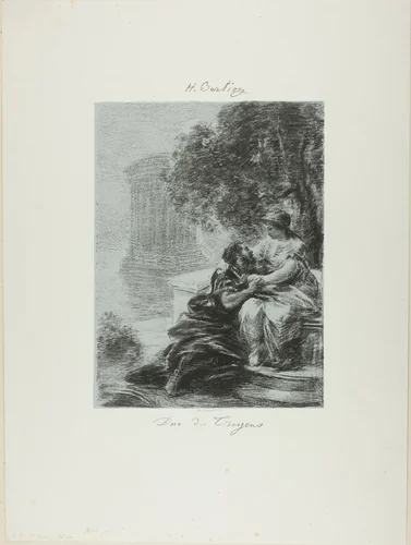 Duet of the Trojans, first plate by Henri Fantin-Latour, print, 1876