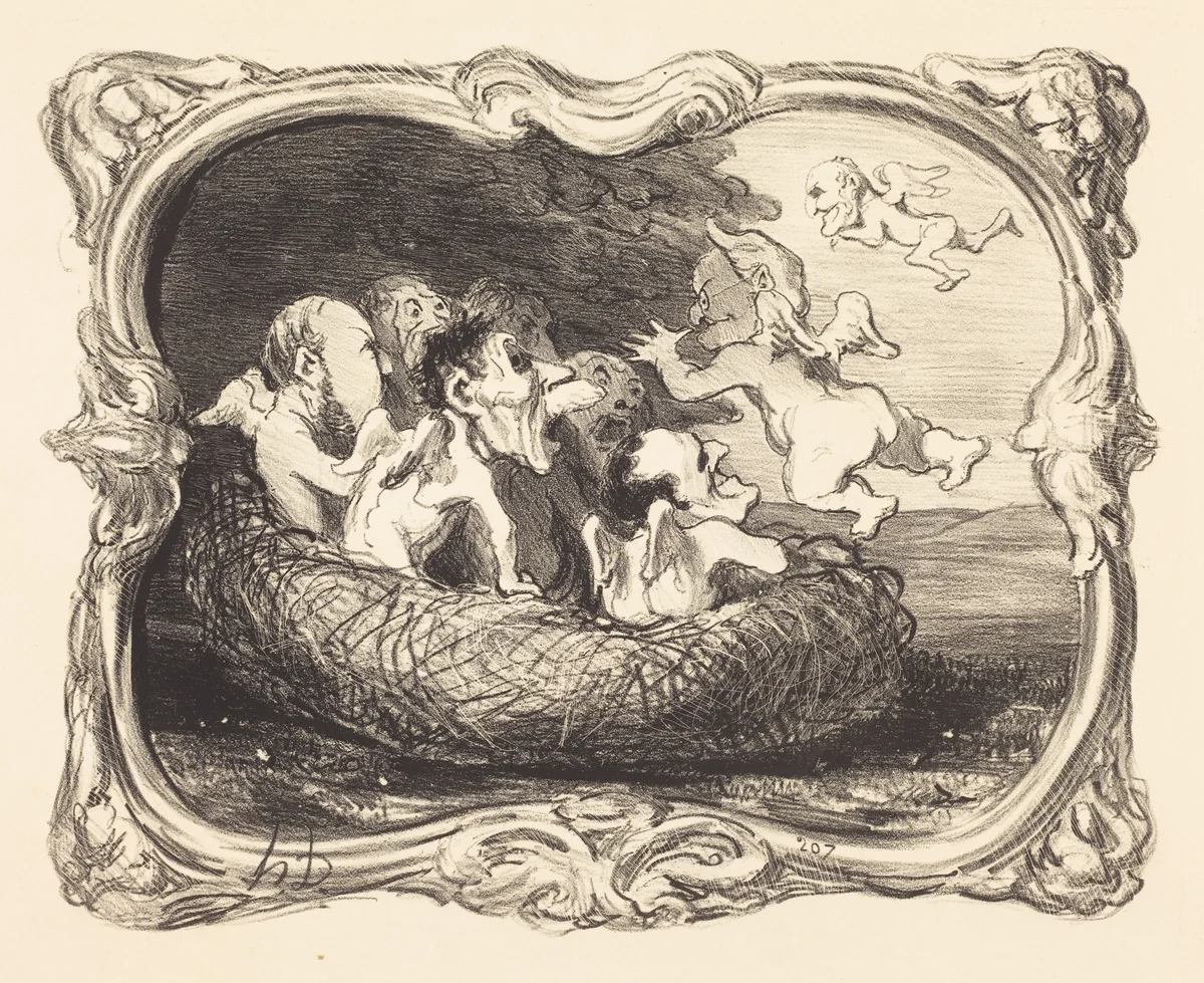 Le Nid abandonné by Honoré Daumier, print, 1851