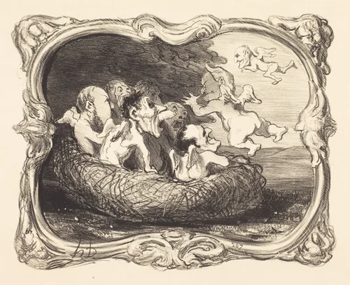 Le Nid abandonné by Honoré Daumier, print, 1851