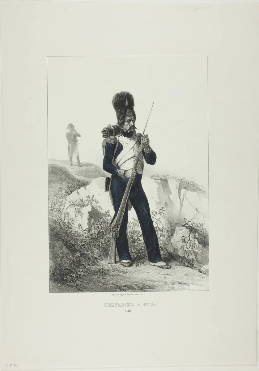 Grenadier on Foot, Elba by Théodore Valerio, print, 1846