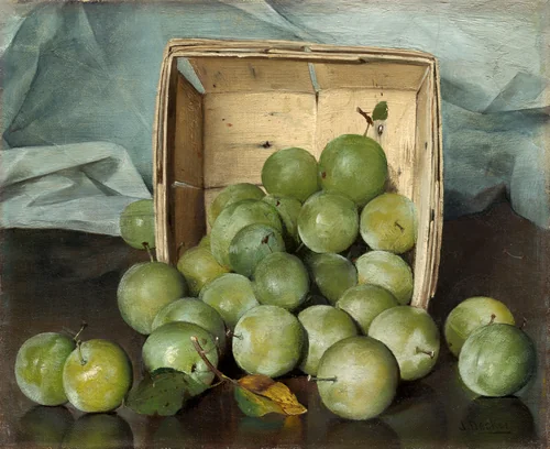 Green Plums by Joseph Decker, painting, 1885