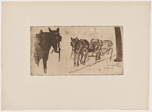 Station de fiacre (Cab Stand) by Eugène Béjot, portfolio, 1893